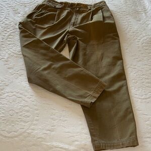 Evergreen Tailored Men’s Trousers Olive Green Casual Pants 34x32 Discoloration